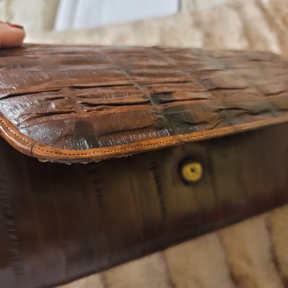 Vintage Eel Skin Leather Clutch - Picture 6 of 9